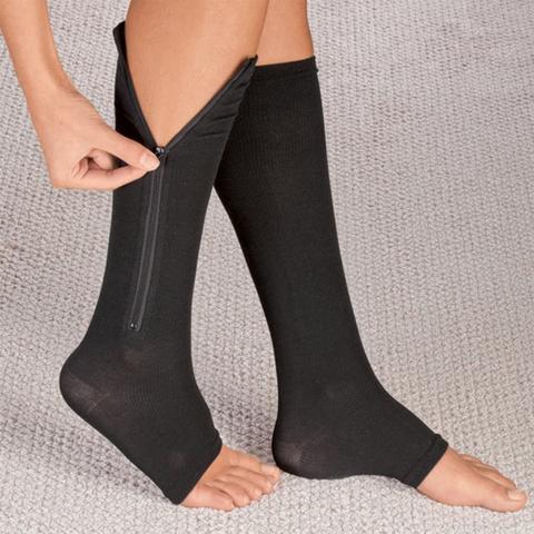 FlexZip – Calze elasticizzate con zip - Beige - XL