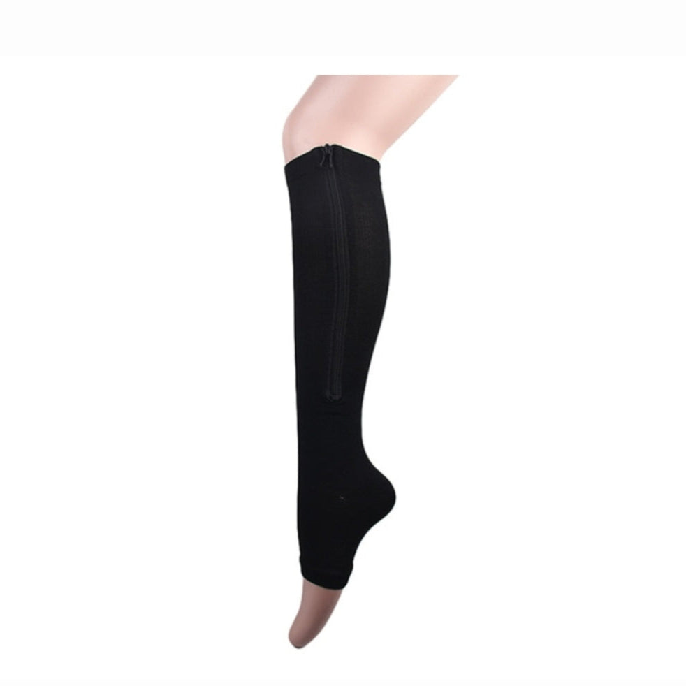 FlexZip – Calze elasticizzate con zip - Nero - L