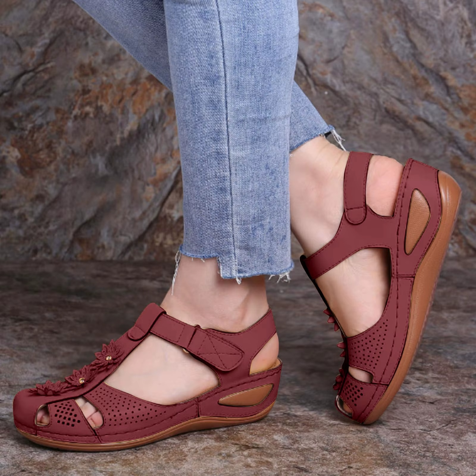 Florine – Sandali comodi - Marrone chiaro - 39