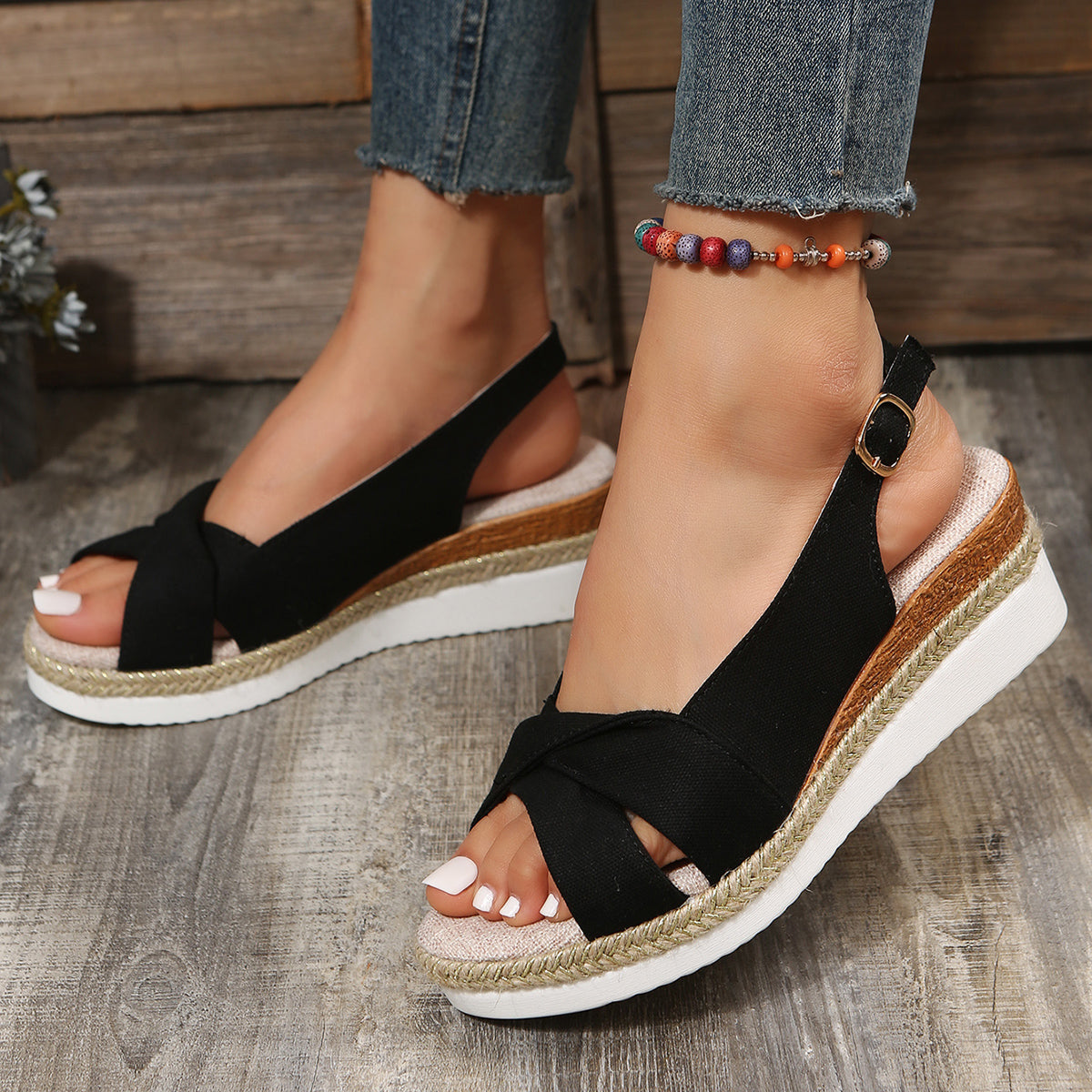 Glamour – Sandali comodi - Nero - 37