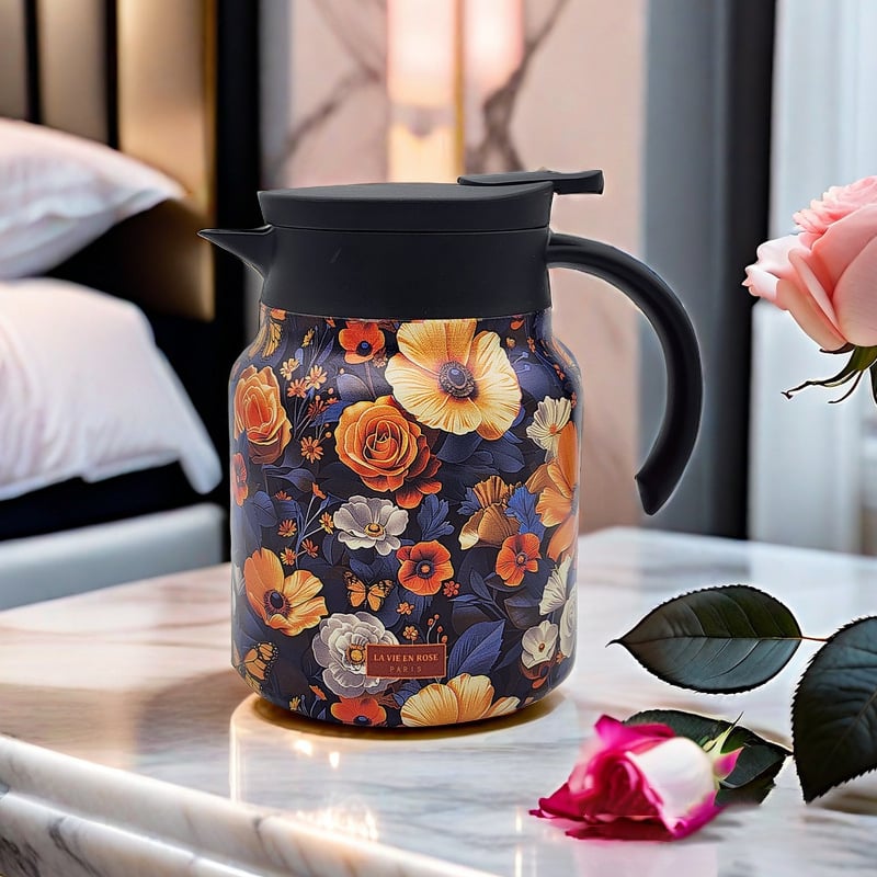 Vintage Floral Pattern Tea Thermos