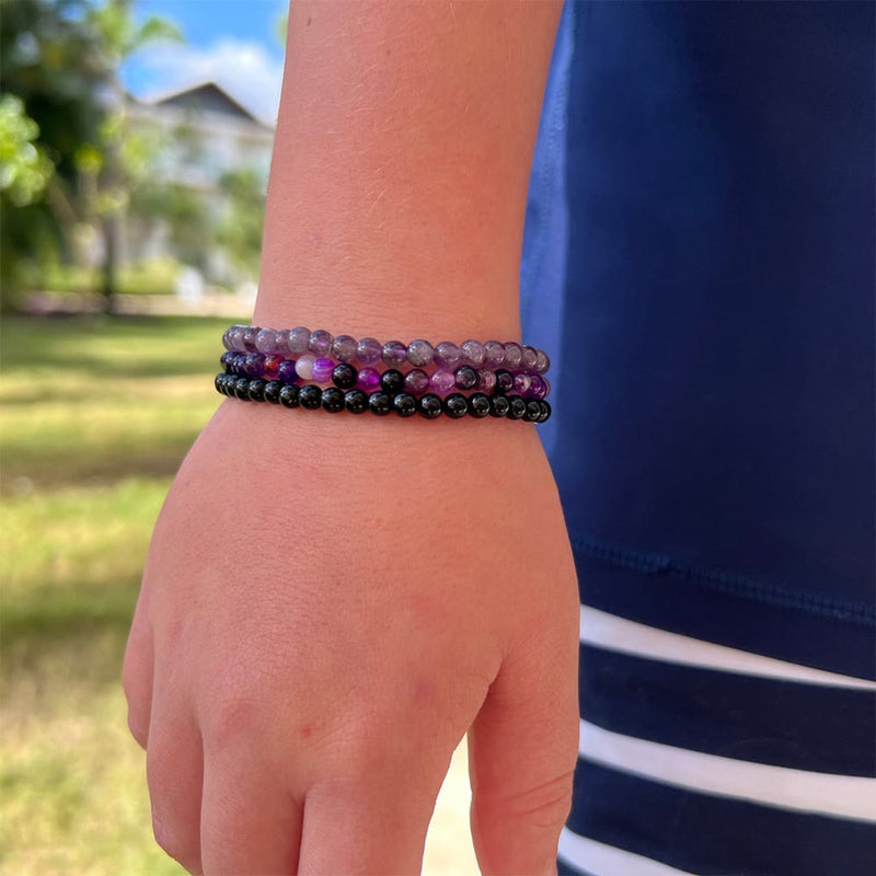 Amethyst Stress Relief Bracelet Set
