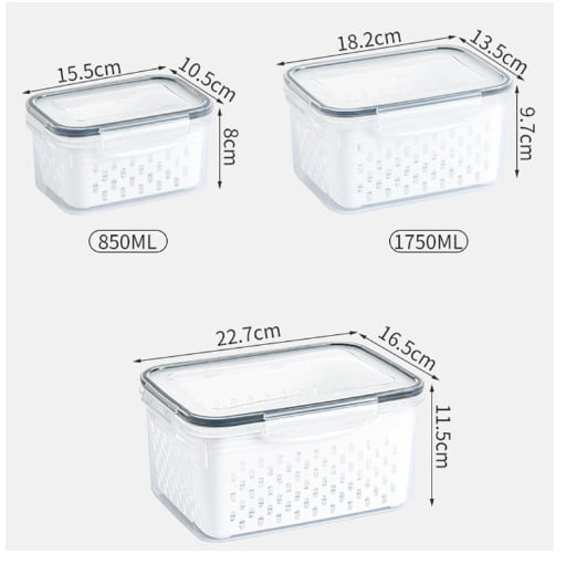 Fridge Food Containers with Removable Colander