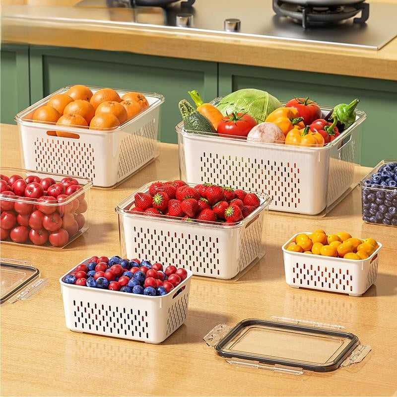 Fridge Food Containers with Removable Colander