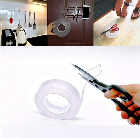 Traceless, Washable & Adhesive Tape