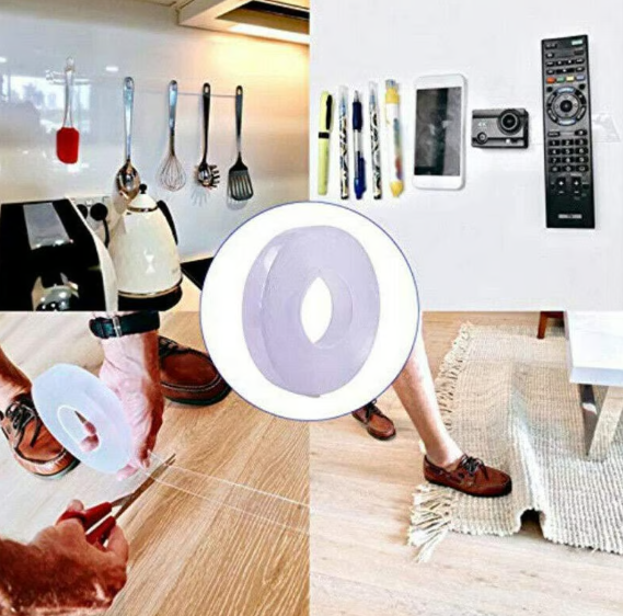 Traceless, Washable & Adhesive Tape