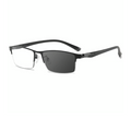 Metal ultra-light half-frame photochromic multifocal glasses