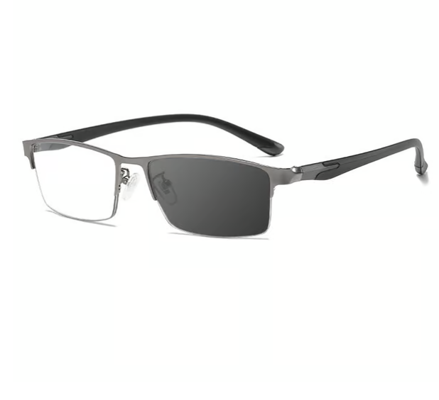Metal ultra-light half-frame photochromic multifocal glasses