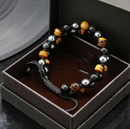Triple Protection Bracelet-Genuine Tigers Eye Agate and  Black gallstone-The Perfect Gift