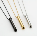Stainless Steel Necklace With Whistle Pendant To Regulate Breathing And Relieve Stress