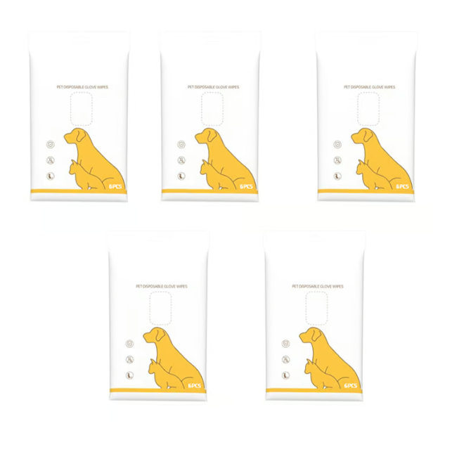 Deodorizing Pet Glove Wipes For Dogs（6Pcs）