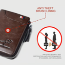 Men Wallet Zipper Purse ( RFID PROTECTED )