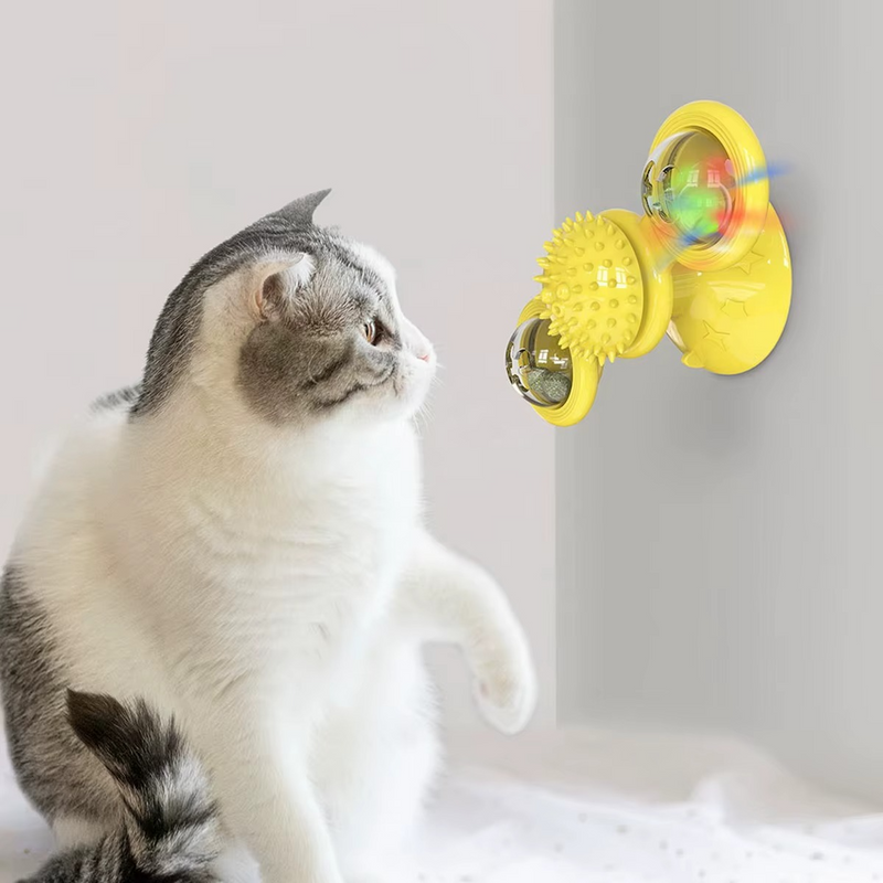 Interactive Windmill Cat Toys with Catnip