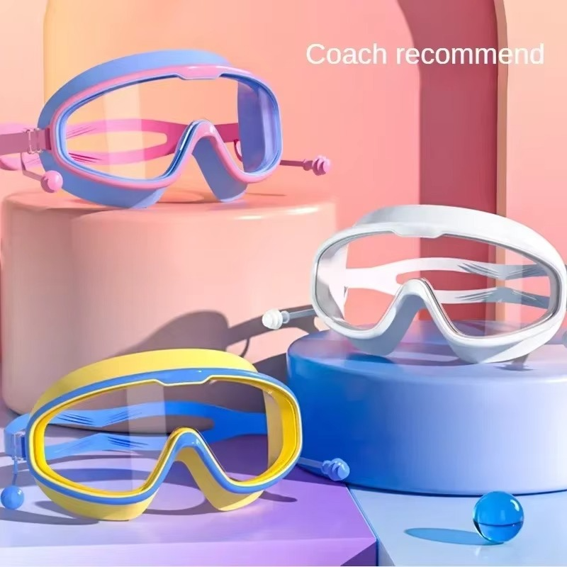 Children's waterproof and anti-fog swimming goggles