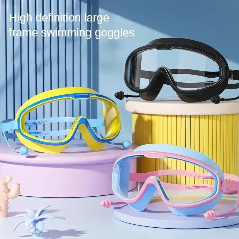 Children's waterproof and anti-fog swimming goggles