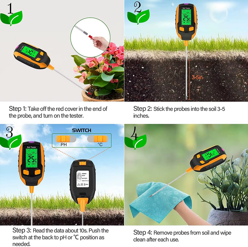 Digital 4-in-1 Soil Test Meter