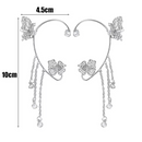 BUTTERFLY FLOWER TASSEL SHINY ZIRCON EARRINGS