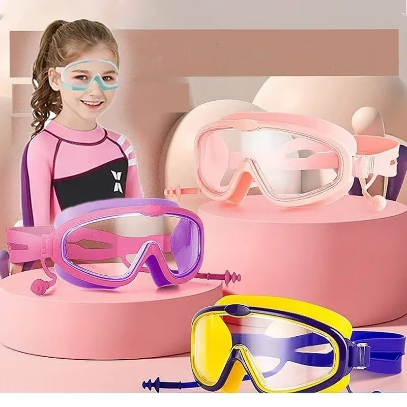 Children's waterproof and anti-fog swimming goggles