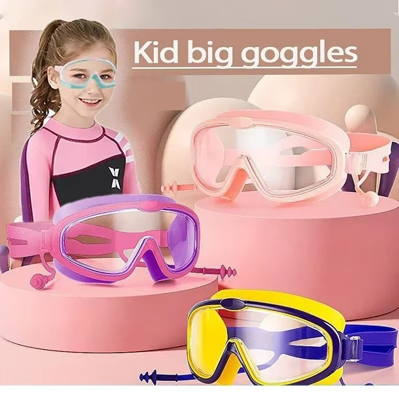 Children's waterproof and anti-fog swimming goggles