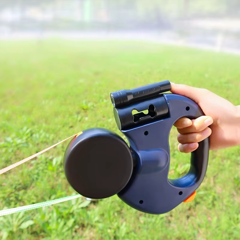 Dual Dog Leash with Tangle-Free Swivel & LED Light