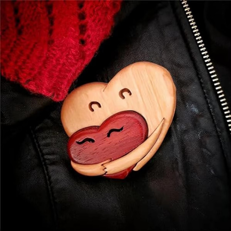 Hug From My Heart For You (Handmade Wood Carvings)