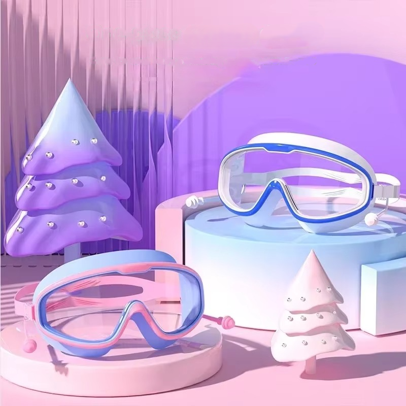 Children's waterproof and anti-fog swimming goggles