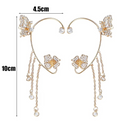 BUTTERFLY FLOWER TASSEL SHINY ZIRCON EARRINGS