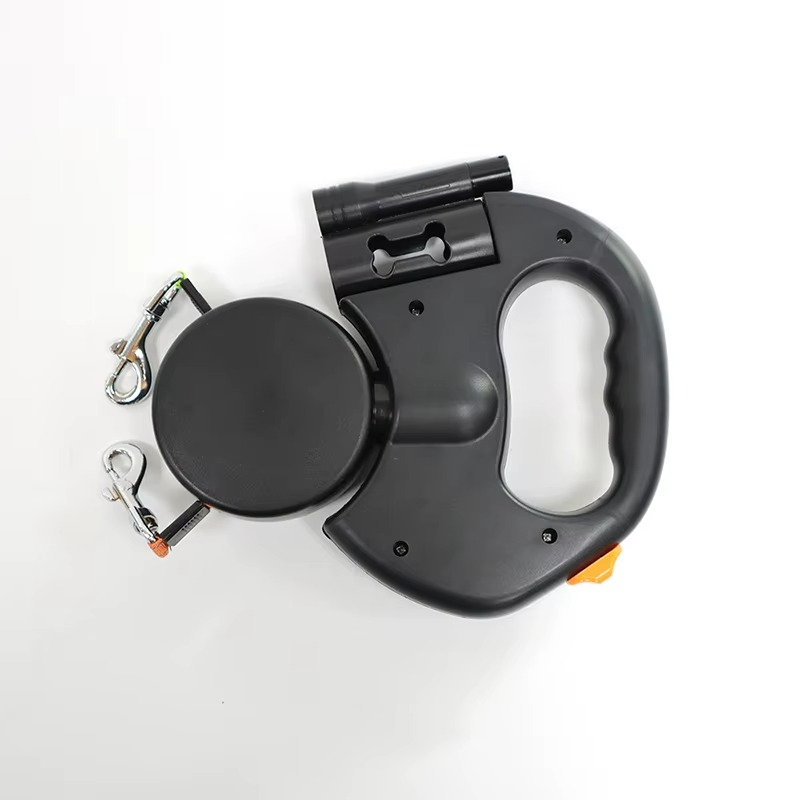 Dual Dog Leash with Tangle-Free Swivel & LED Light