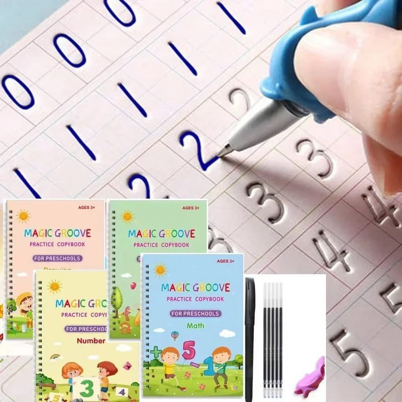 Magical Handwriting Reusable Book (1 Set Of 4 Books)