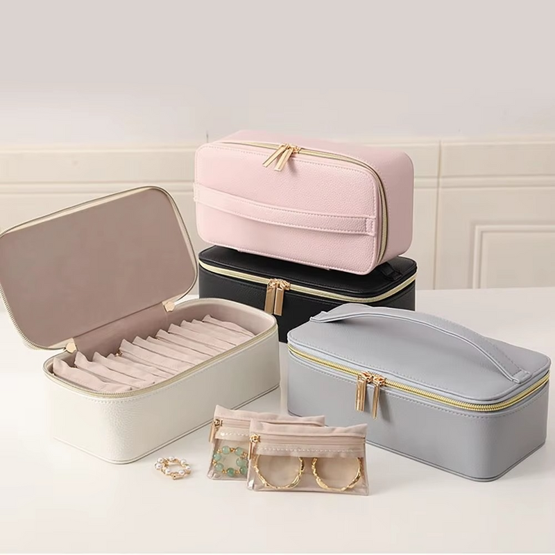 Travel Jewelry Box with Small Pouches
