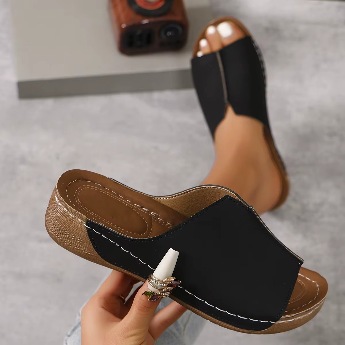 OrtoLife – Sandali comodi - Nero - 38
