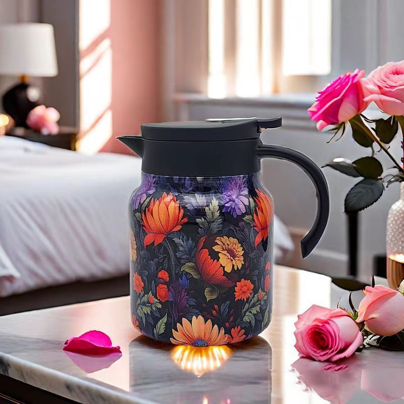 Vintage Floral Pattern Tea Thermos