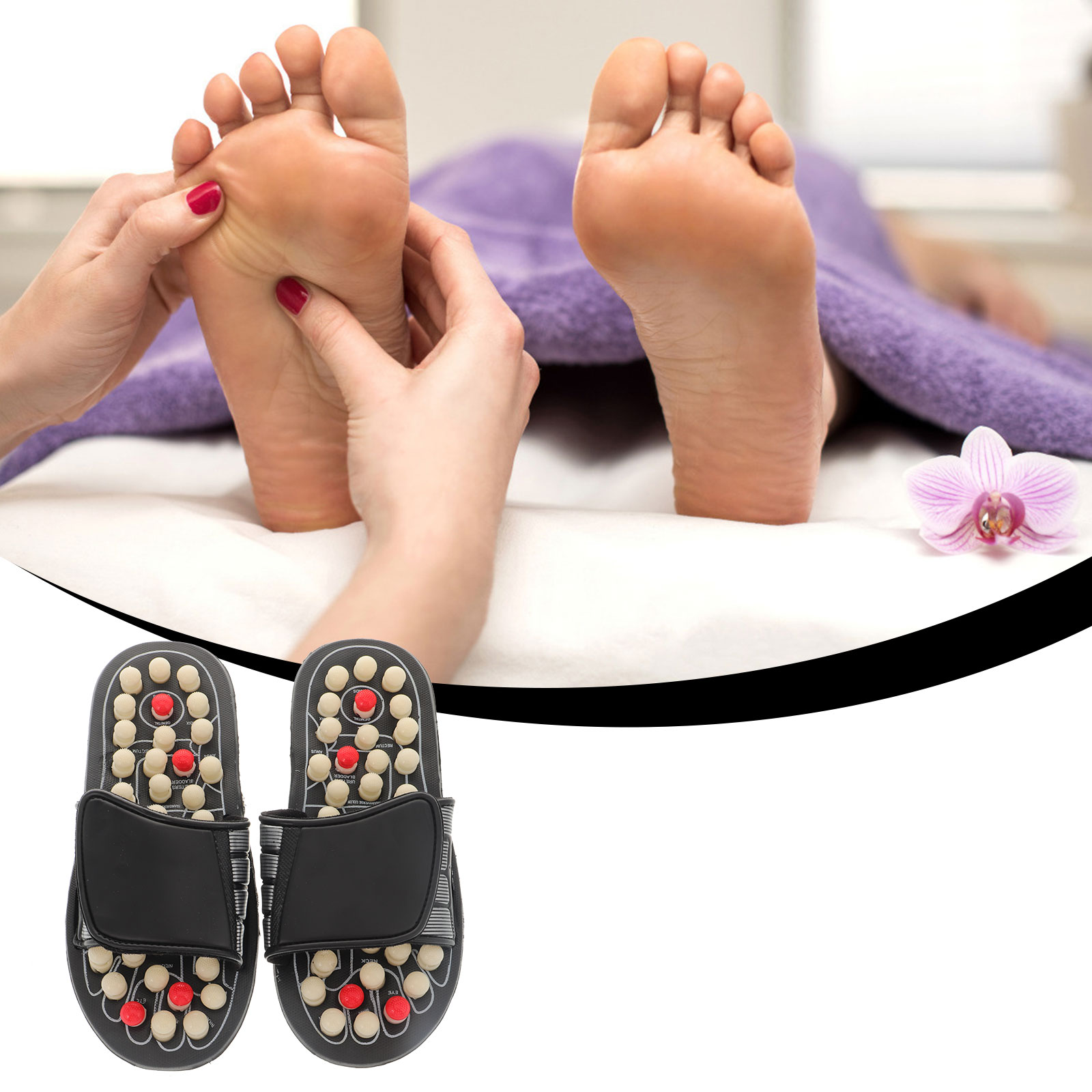 MassageMax – Pantofole comode - Bianco - 38