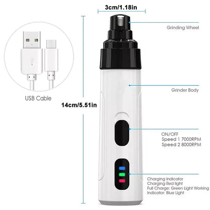 Rechargeable USB Charging Electric Pet Nail Grinder