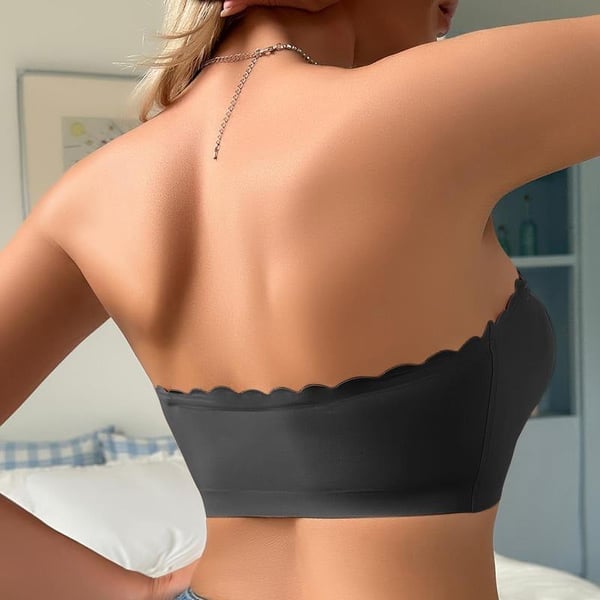 Seamless Front Closure Strapless Bandeau Bra